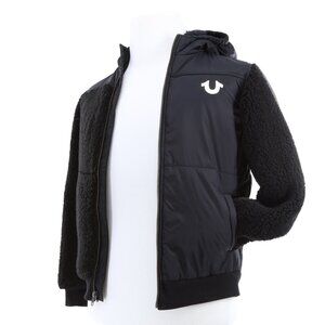 True Religion Boy's Black Faux Shearling Zip Jacket TU949JK17 - NWT